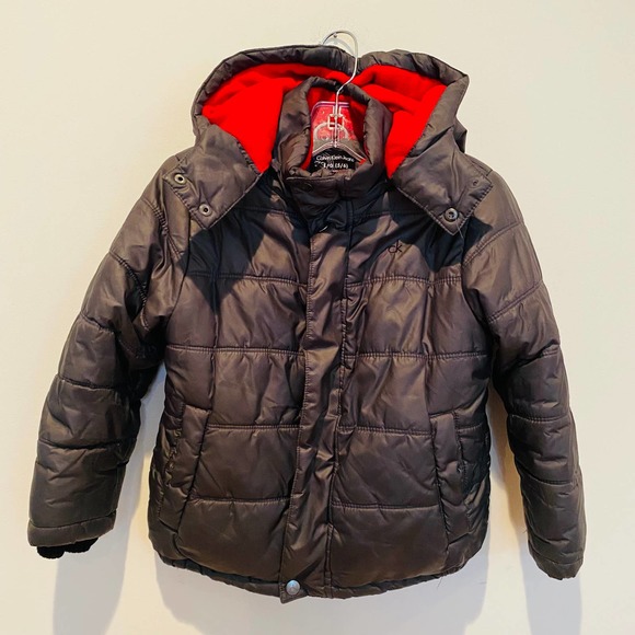 Calvin Klein Jeans Hooded Puffer Winter Jacket - Picture 2 of 9